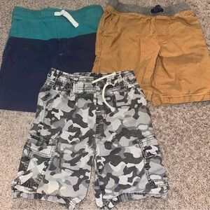Boy’s Blue, Tan, and Camouflage Shorts Set
